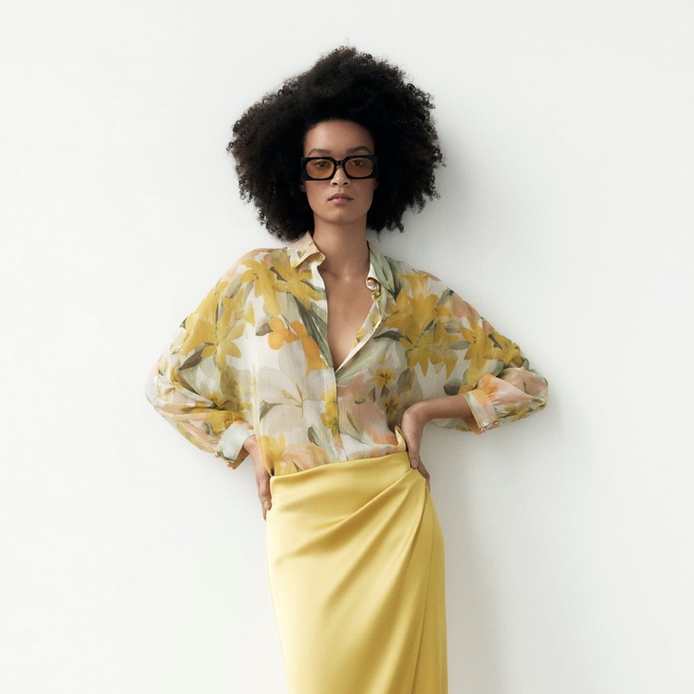 Zara Semi Sheet Floral blouse